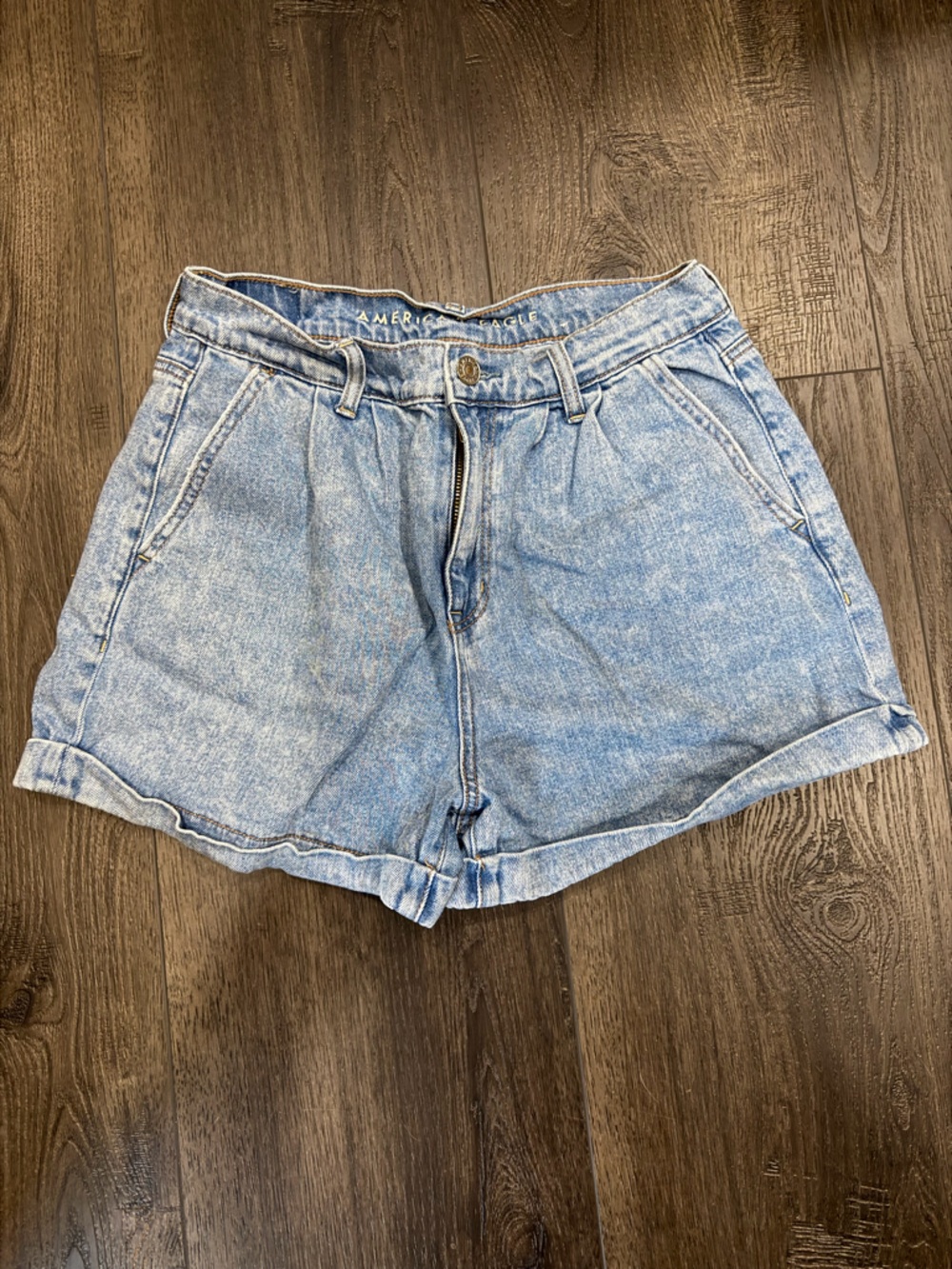American Eagle Outfitters Faded Light Blue Denim Shorts